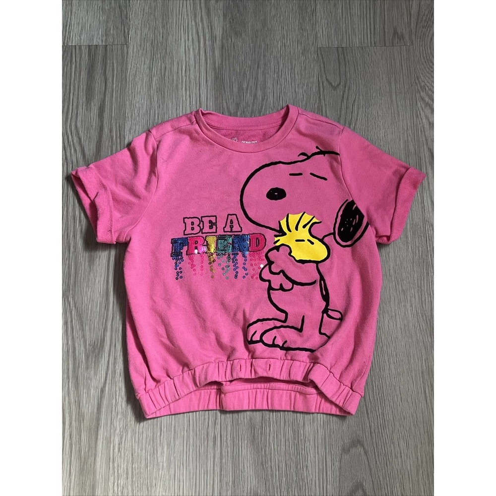 Snoopy ~ Girls Crop Top ~ " Be A Friend" ~ Sz 7 ~